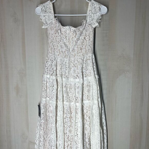 Lulus new with tags ivory lace tiered dress‎ sleeveless, size XS - Picture 12 of 16